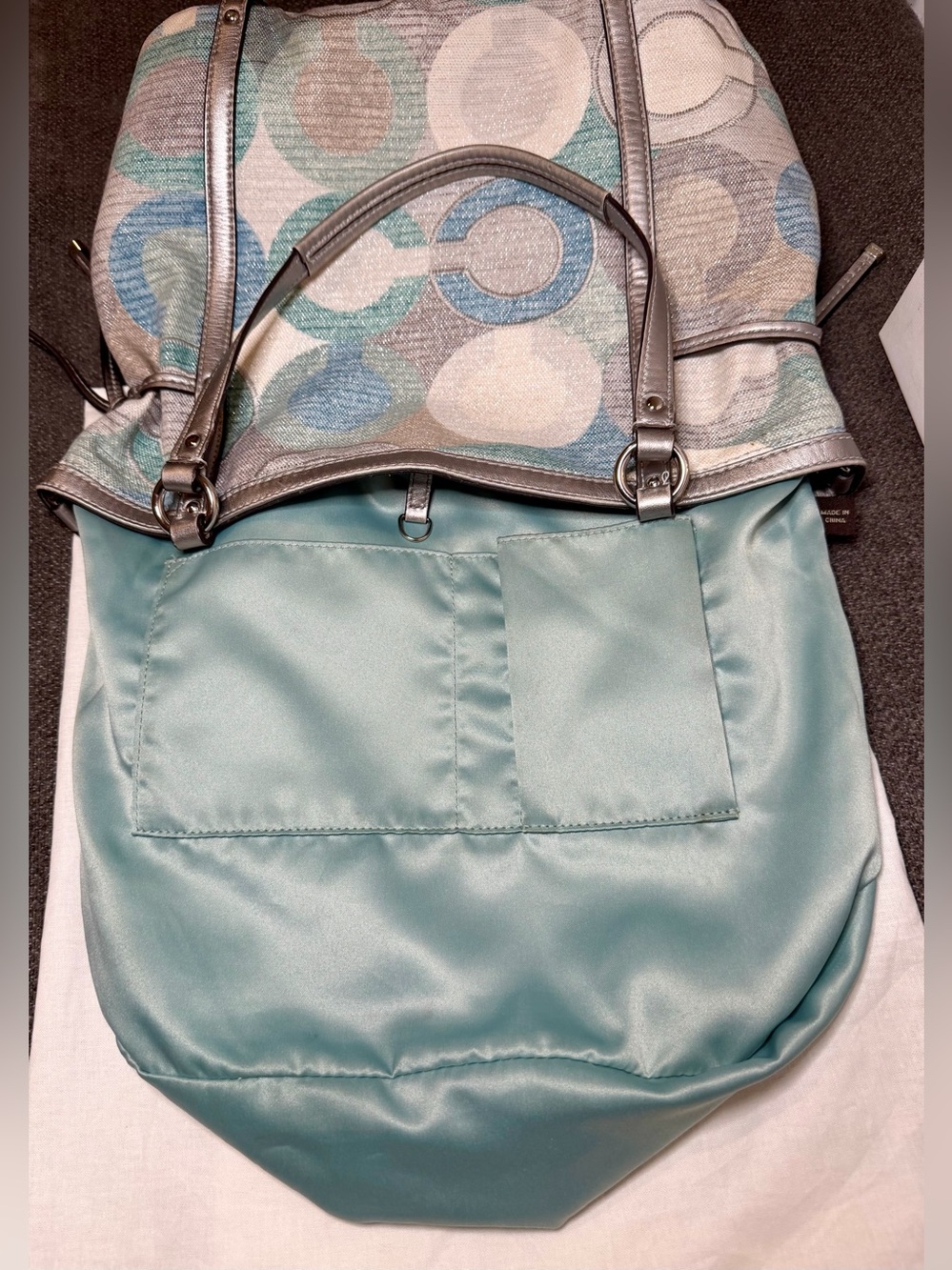 Coach Audrey Metallic Graphic Op Art Cinched Tote No. A1269-19573 - Picture 8 of 11